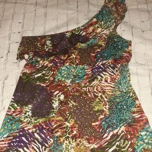 No Boundaries xxl Juniors ruffled 1 shoulder top